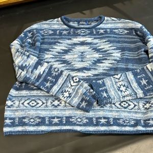 Polo by Ralph Lauren Blue Patterned Sweater